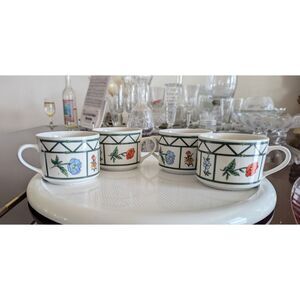 Vtg   Lynns Stoneware Mayflower pattern cups  (4 each)